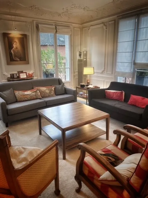 Table basse double plateau en noyer massif français 