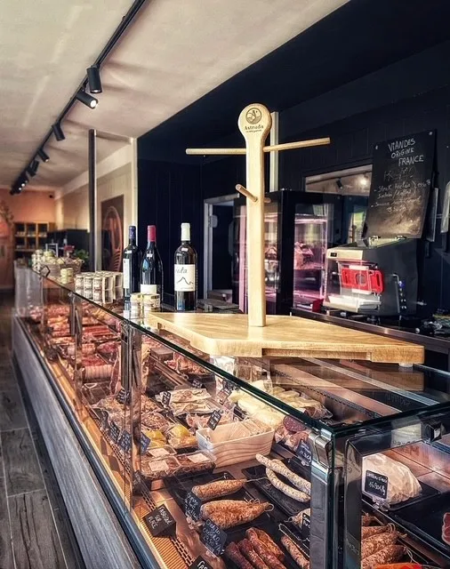 Support présentoir en bois massif pour charcuterie 